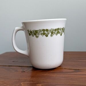 1 Vintage Corningware USA Mug Green Spring Blossom Crazy Daisy
